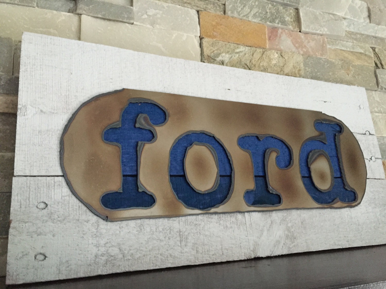 FORD Rustic Sign...Wall Art...Reclaimed Wood...Steel