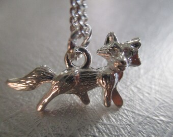 Silver Fox Necklace Fox Jewelry Fall Necklace Autumn Fox Woodland Jewelry