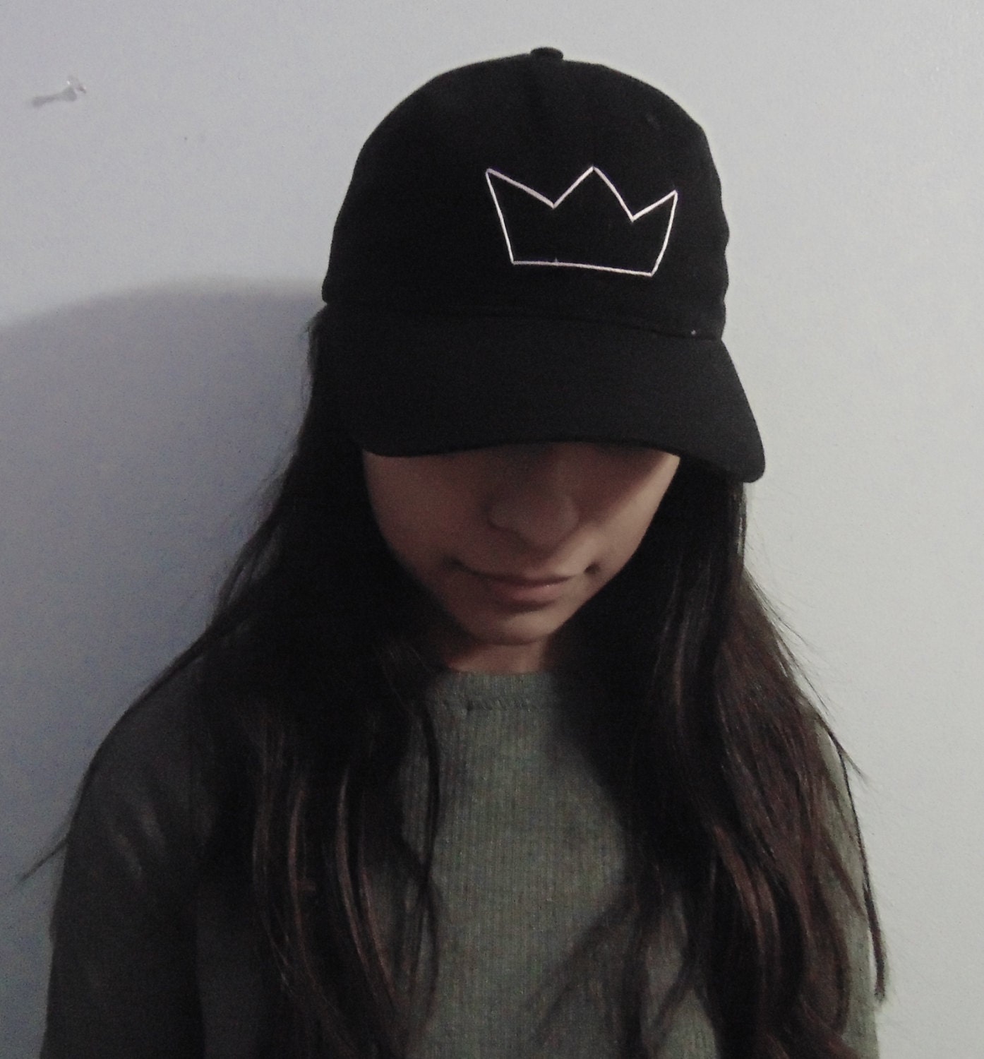 Embroidered Crown Baseball Cap