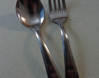 Vintage Royal Streamline Stainless Baby Flatware Mixed Lot Spoon and Fork