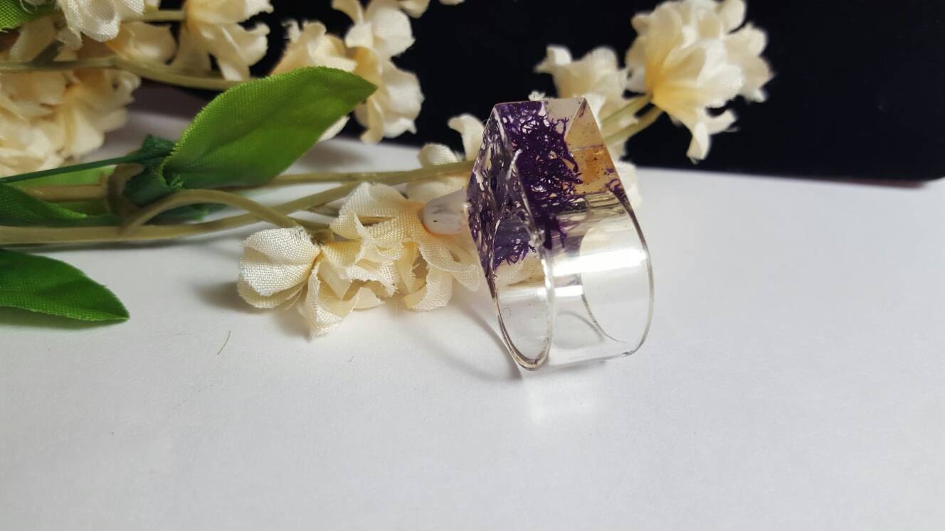 Moss ring Spring Fashion real moss jewelry botanical ring