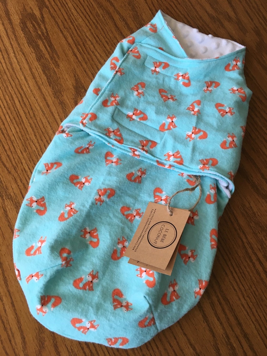 Fox Print Baby Swaddle Snuggler Velcro Wrap Baby Shower
