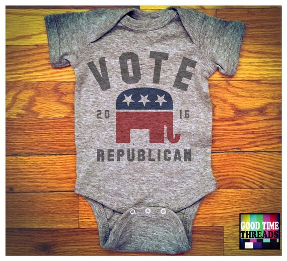 Baby Republican Shirt Vintage Vote Republican by GoodTimeThreads