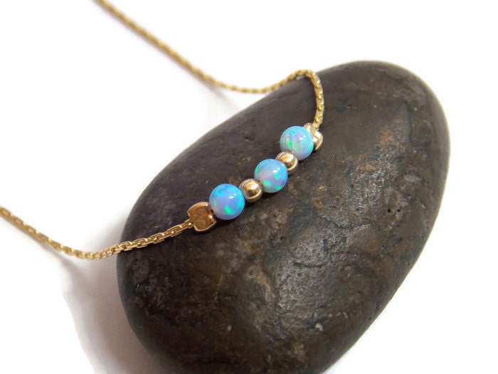 ON SALE Light Blue Opal anklet, Beach Jewelry, opal gold filled balls