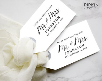 Personalized Wedding Thank You Tags | Printable Wedding Tags Template | Gift Tag Template | Wedding Thank You Tags Printable | Wedding Tag