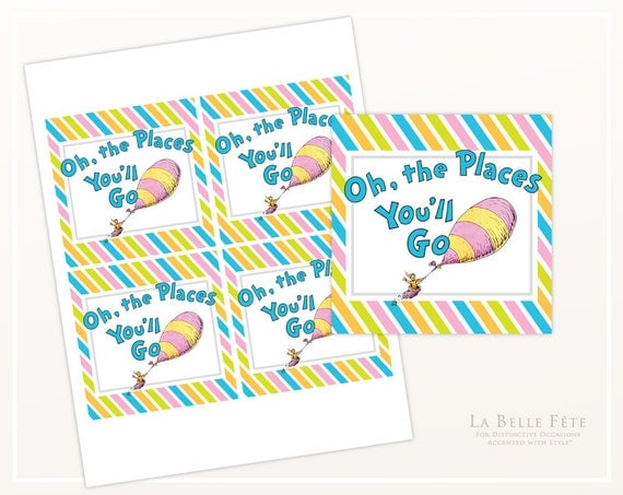 Oh the Places You'll Go GIFT / FAVOR TAGS / Centerpiece