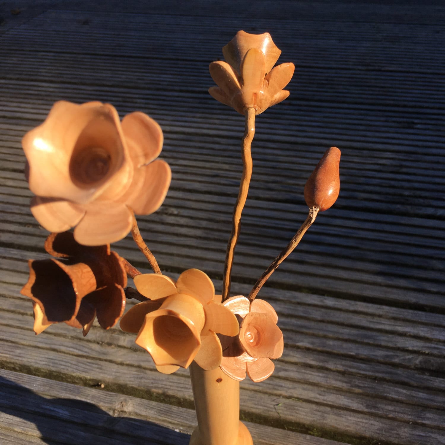 Wooden Flower Ornament // Hand Turned // Flower Buds // Custom