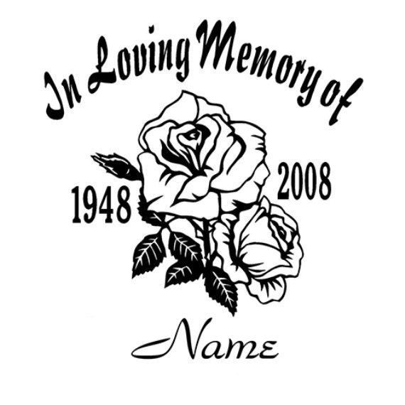 Custom Roses Memorial Vinyl Decal