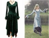 Boho / Pixie Dress 'Spirit Dress' - Silver, Green, Purple