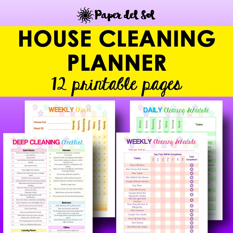 Cleaning Schedule Cleaning Planner Printable Home Organizer