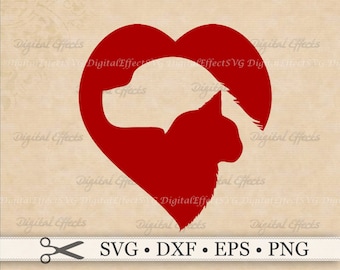 DOG & CAT Svg, CAT Svg, Png, Dxf, Eps, Dog Svg, Heart Svg, Animal Rescue, Pet Clipart, Cat and Dog Silhouette Studio Cricut, Svg Cut Files