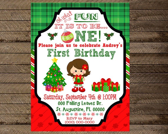 Christmas 1St Birthday Invitations 9