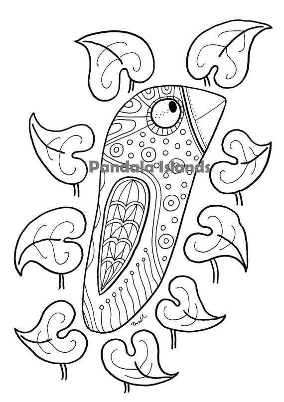 Download Birdie Adult Coloring Page PDF Adult Coloring Sheet Bird