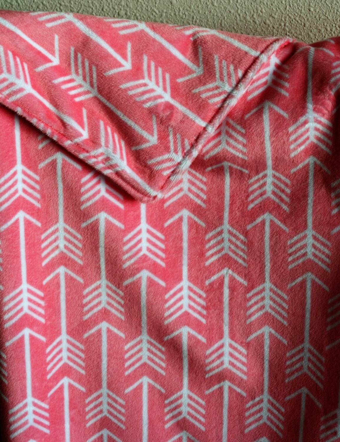 Coral Arrow Blanket Baby Girl Arrow Blanket Arrow Minky