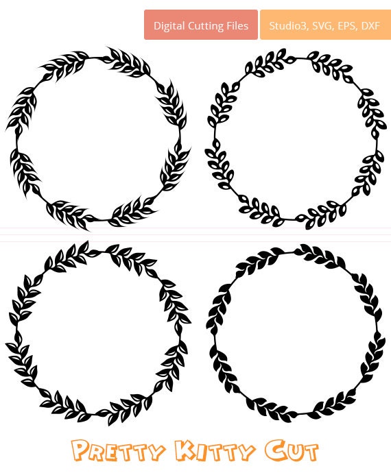 Download Wheat Wreath SVG Monogram Frames instant download cut file ...