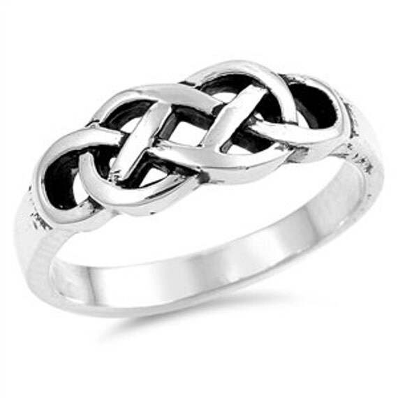 Sterling Silver Celtic Endless Knot Ring Index by IndigoandJade