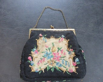 Vintage Petit Point Needlework purse