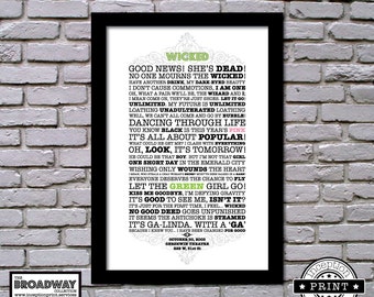 Printable Wicked Broadway Musical Lyrics For Good Digital Word