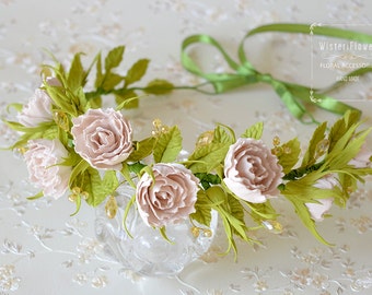 Flower Crown Wedding crown Flower accessories Flower headband Rustic wedding headpiece Wedding accessories Bohemian wedding Bridal Headband