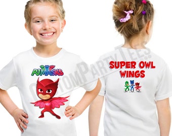 Customized PJ Masks Birthday Shirt Add Name & AGE Gift Favors Personalized PJ Masks Birthday Shirt Owlette Shirt 02B