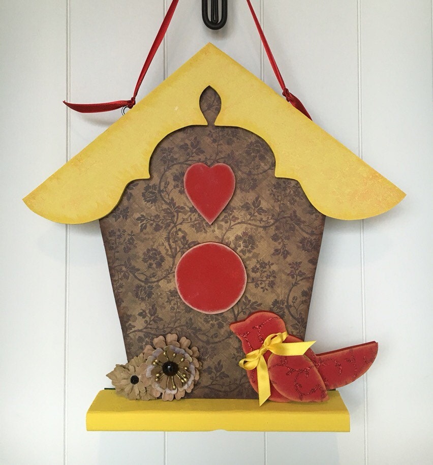 Birdhouse door hang by LarkCornerWoodCrafts on Etsy