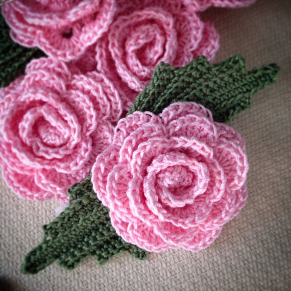 Planted Roses Doily Crochet Patern Instant download