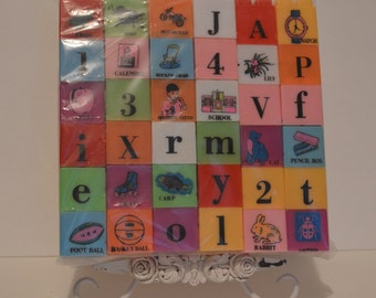 36 Vintage Plastic Stacking Blocks