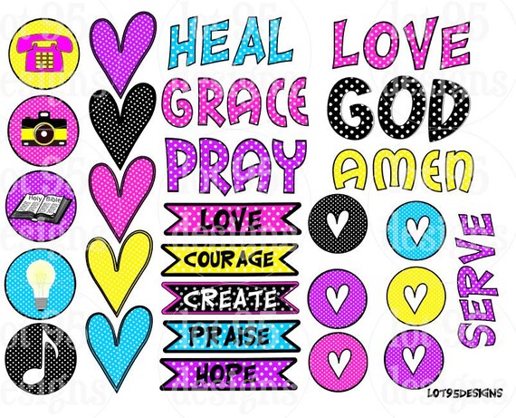 Printable Polka Dot Faith Stickers for Bible Journaling