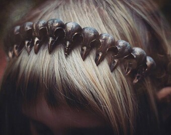 Ravenskull Headdress - Gothic - Fantasy - Headpiece - Steampunk - Curiosities - Larp