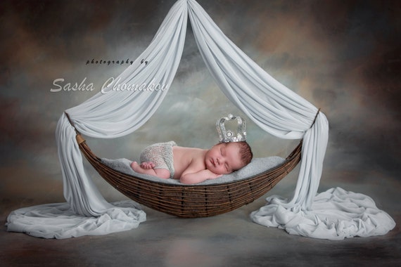 Digital backdrop newborn boy or girl classy gray hand painted