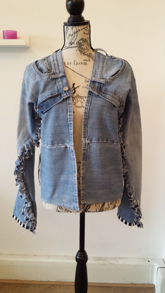Items similar to Repurposed Levi Jeans Denim Jacket on Etsy