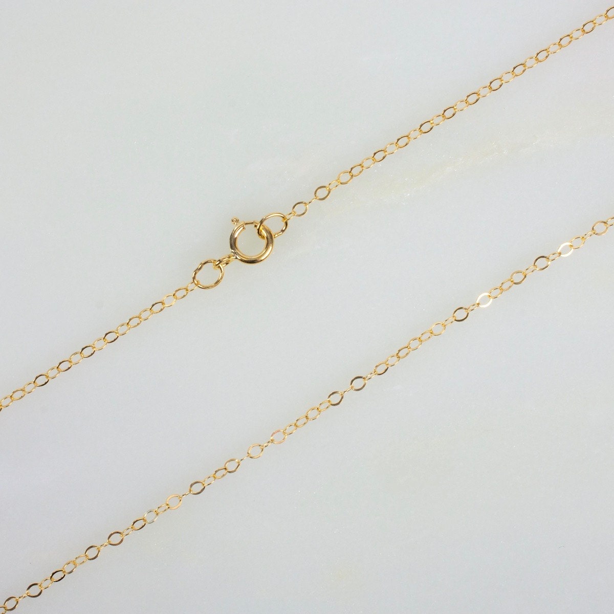 14k Gold Filled Flat Cable Chain Necklace for Pendants 16