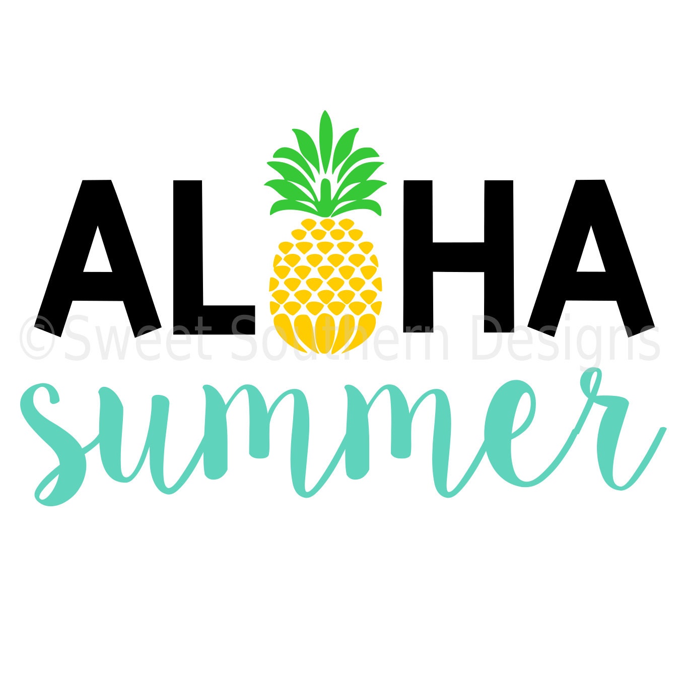 Download Aloha summer with pineapple SVG instant download design for