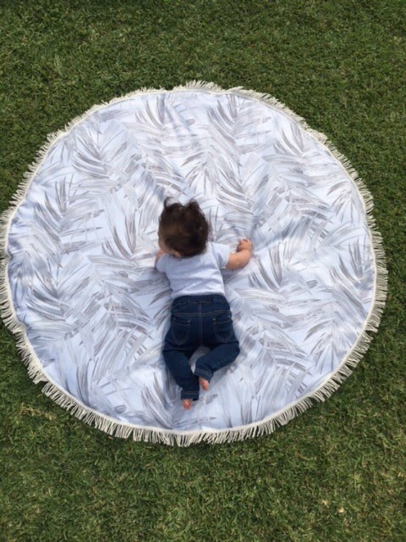 Large Round Padded Baby Play Mat Tummy Time by StyledbyOliviaGrace