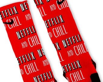 Custom Netflix and Chill Nike Elites Socks