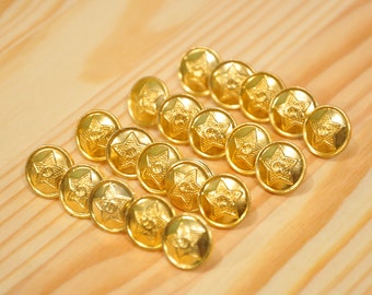 Small gold buttons - set of 20 -B1 Steampunk Supplies, Art Supplies