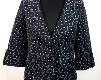 Classiques Entier Vintage Blazer, Black blazer, Black and white, Size Small