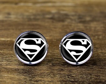 Superman cufflinks, superman jewelry, superman accessories