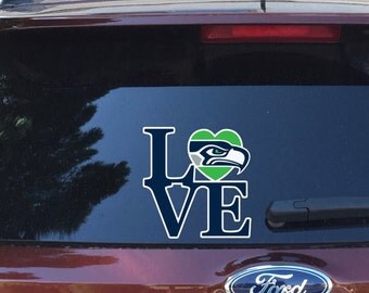 Love Seahawks-Vinyl Car Decal-Seattle Football-Coffee Mug-Mac Book-Sticker