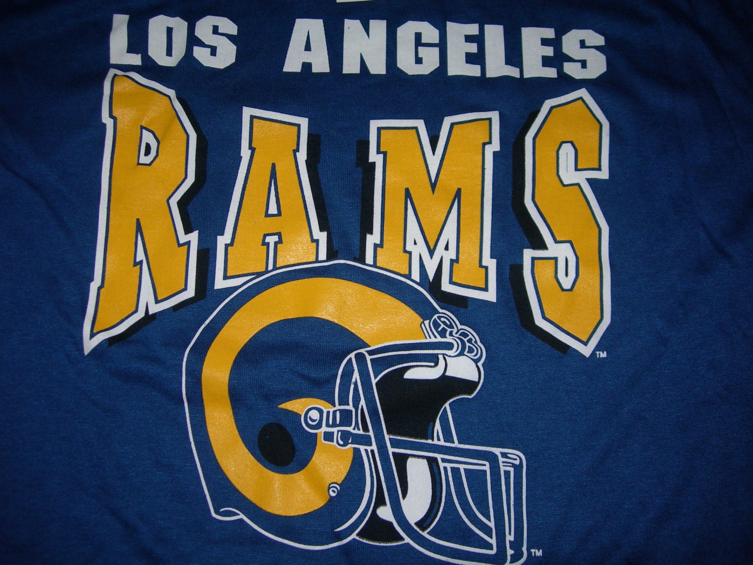 Los Angeles Rams vintage nfl printed t shirt by Garan made in