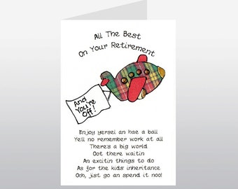 Scottish Retirement Card Aeroplane WWRE02