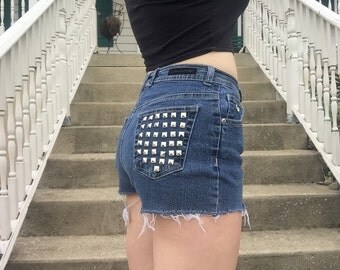 Studded High Waisted Shorts
