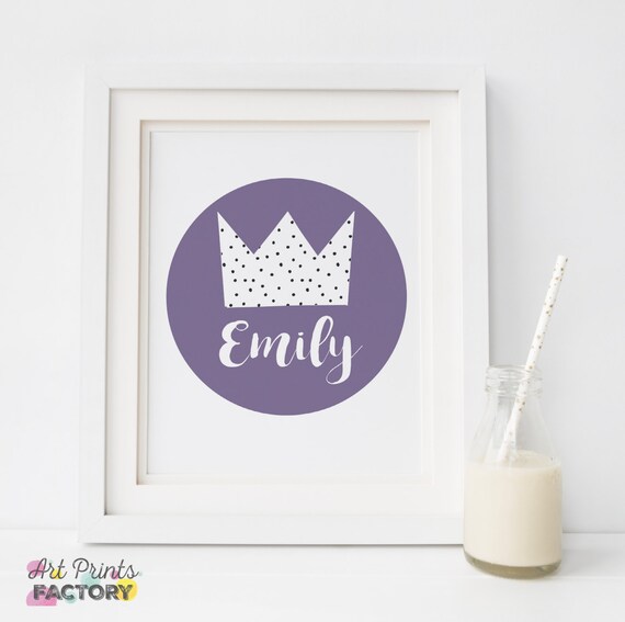 custom name CROWN Name print Name printable Girly princess