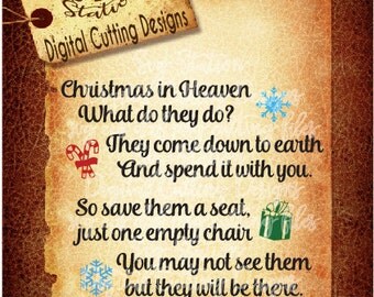 Christmas In Heaven Christmas SVG DXF PNG and Eps Instant Download Digital Vector Cut File Silhouette Cricut