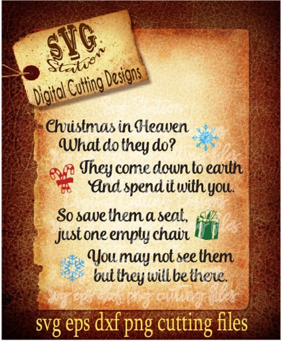 Download Christmas In Heaven Christmas SVG DXF PNG and Eps Instant