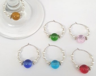 6 Wine glass Charms, Wine Charms, Hostess Gift, Wine Lover Gift, Wine Accessories, Wine Charm