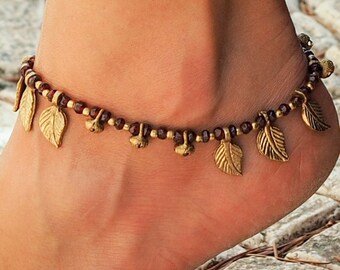Women Anklet // Handmade Garnet Anklet // Ankle Bracelet For Women // Hippie Anklet // Beach Anklet // Indian Anklet // Made To Order Anklet