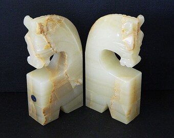 Stone Horse Head Bookends