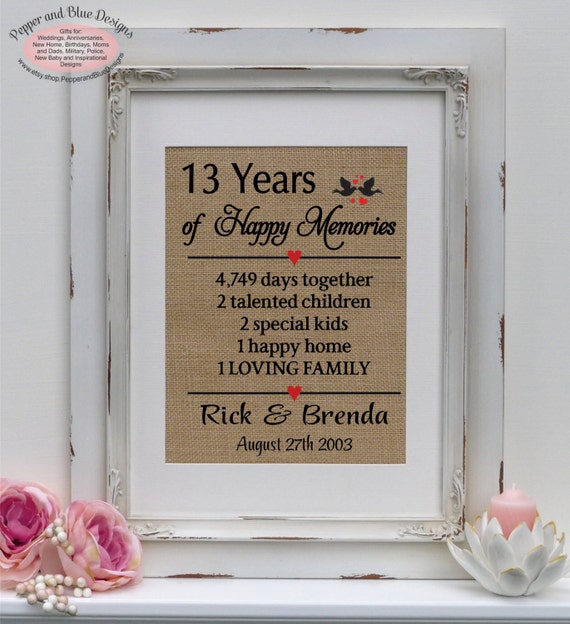 13th wedding  anniversary  gifts  13  years  by 