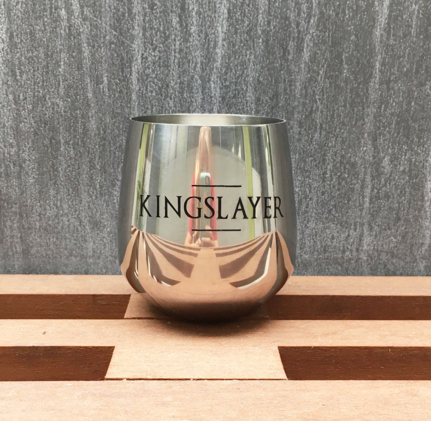 Kingslayer Stainless Steel Wine Glass, Game of Thrones, stemless wine glass, wine glass with decals, Jaime Lannister, Winter is Coming